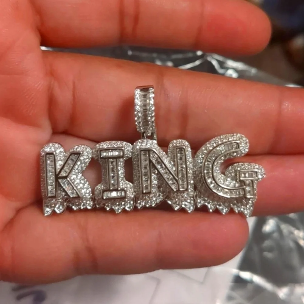 Sterling Silver 925 Rhodium finish CZ ICY KING Hhp pendant